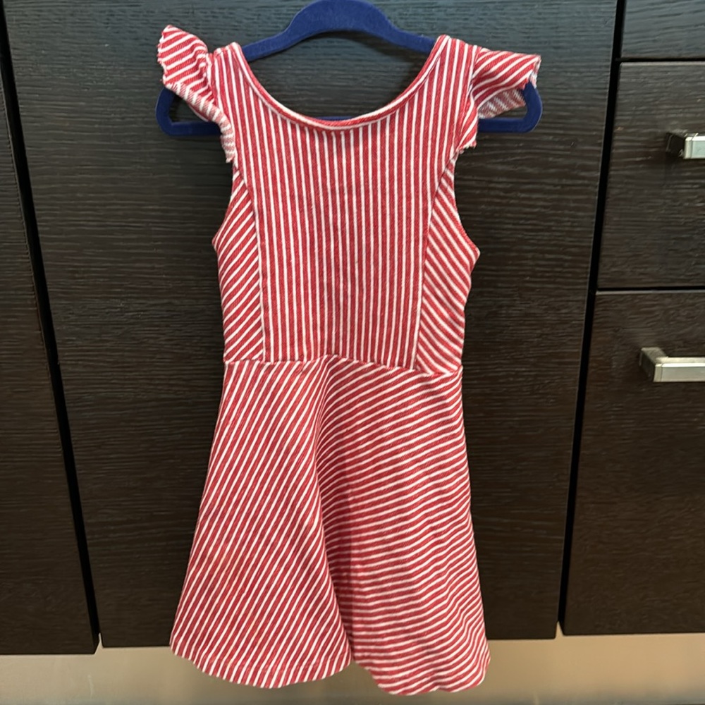Zara Red and White Striped Kids Dress